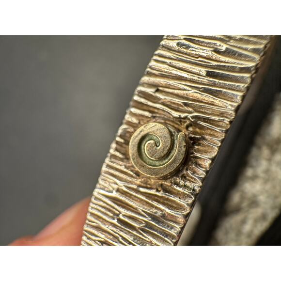 Designer Carolyn Pollak MLP Sterling Silver 925 & 14k Gold Cuff Bracelet 6.75" - Picture 7 of 10